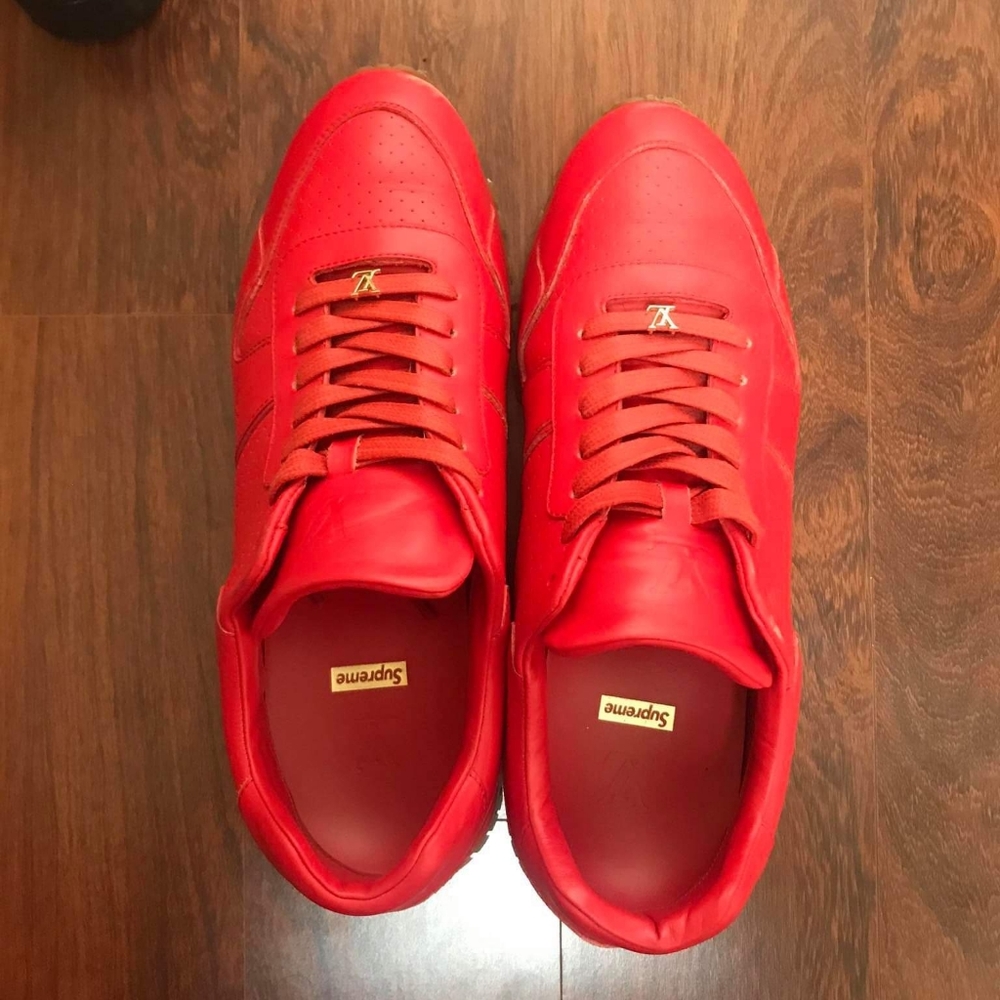 Supreme x Louis Vuitton Red Gum Run Away Sneaker